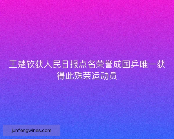王楚钦获人民日报点名荣誉成国乒唯一获得此殊荣运动员
